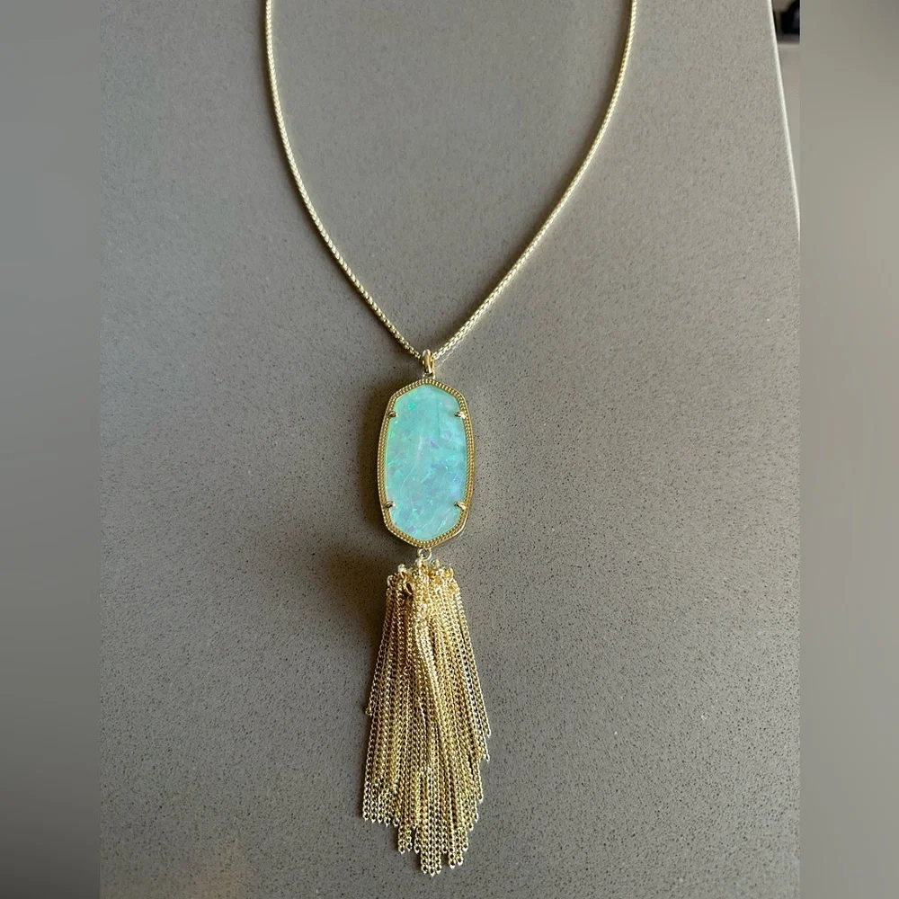 Kendra Scott Rayne Stone Tassel Necklace - Picture 10 of 11